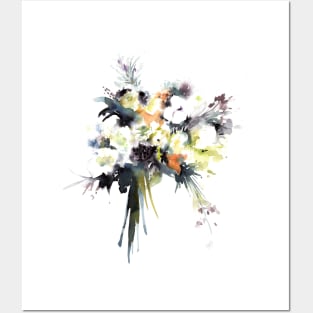 Bouquet with cotton flowers Posters and Art